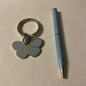 Coach Butterfly Keychain and Pen Set